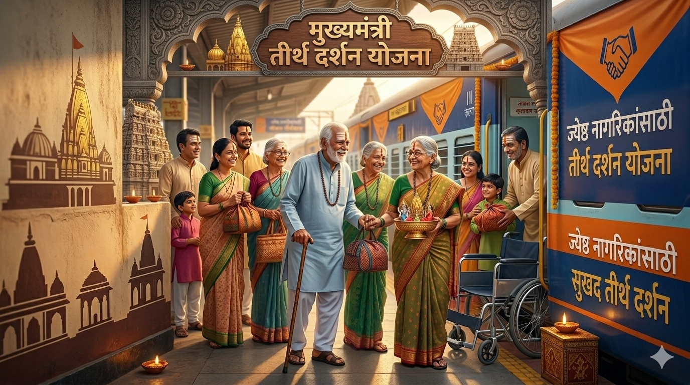 मुख्यमंत्रि तीर्थदर्शन योजना- ज्येष्ठ नागरिकांसाठी मोफत तीर्थयात्रा.