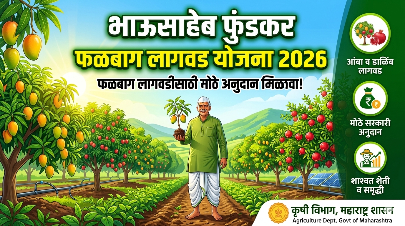 भाऊसाहेब फुंडकर फळबाग लागवड योजना 2026: फळबाग लागवडीसाठी मोठे अनुदान.