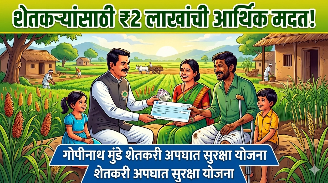 गोपीनाथ मुंडे शेतकरी अपघात सुरक्षा सानुग्रह अनुदान योजना 2026: ₹2 लाखांपर्यंत आर्थिक मदत | पात्रता, लाभ व संपूर्ण माहिती