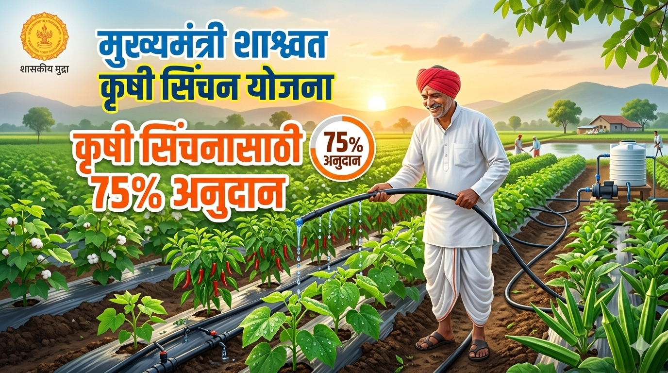 मुख्यमंत्री शाश्वत कृषी सिंचन योजना 2026 : 75% पर्यंत अनुदान, पात्रता, अर्ज प्रक्रिया व संपूर्ण माहिती