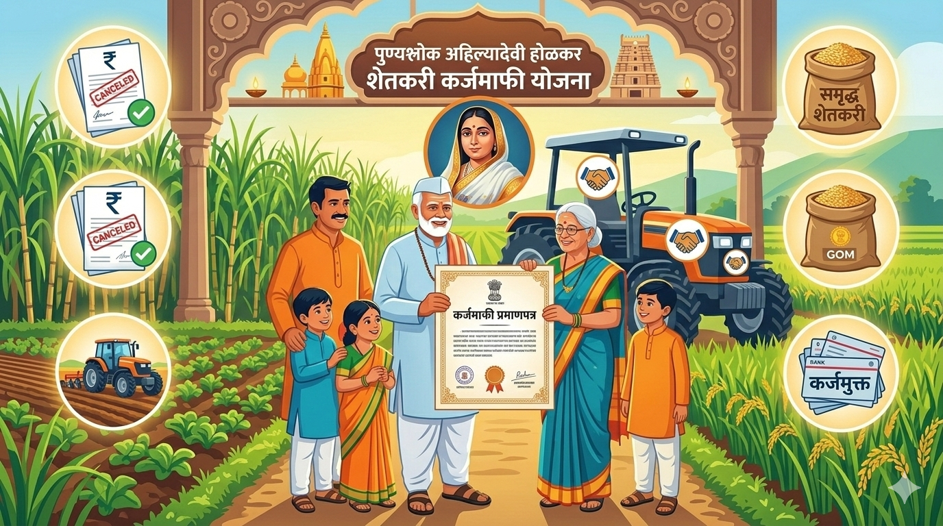 पुण्यश्लोक अहिल्यादेवी होळकर शेतकरी कर्जमाफी योजना – कर्जबाजारी शेतकऱ्यांसाठी दिलासा देणारी ऐतिहासिक योजना.